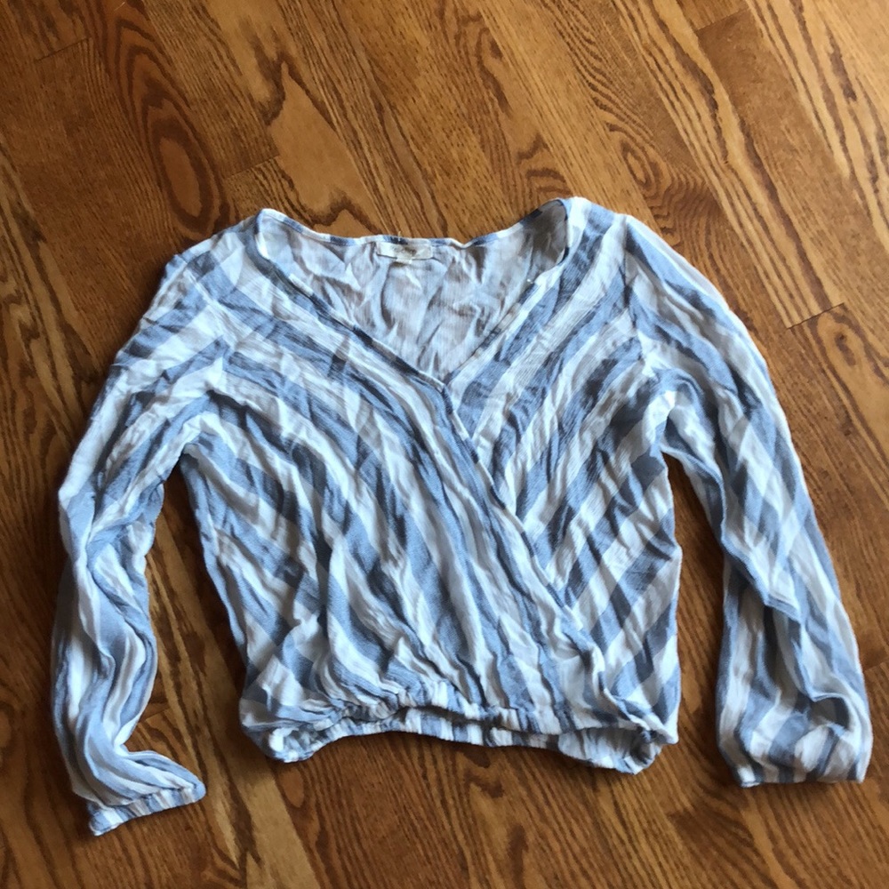 White and Blue Blouse